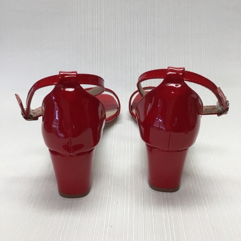 Red Patent Block Heel Sandals - Women - Picture 6 of 8
